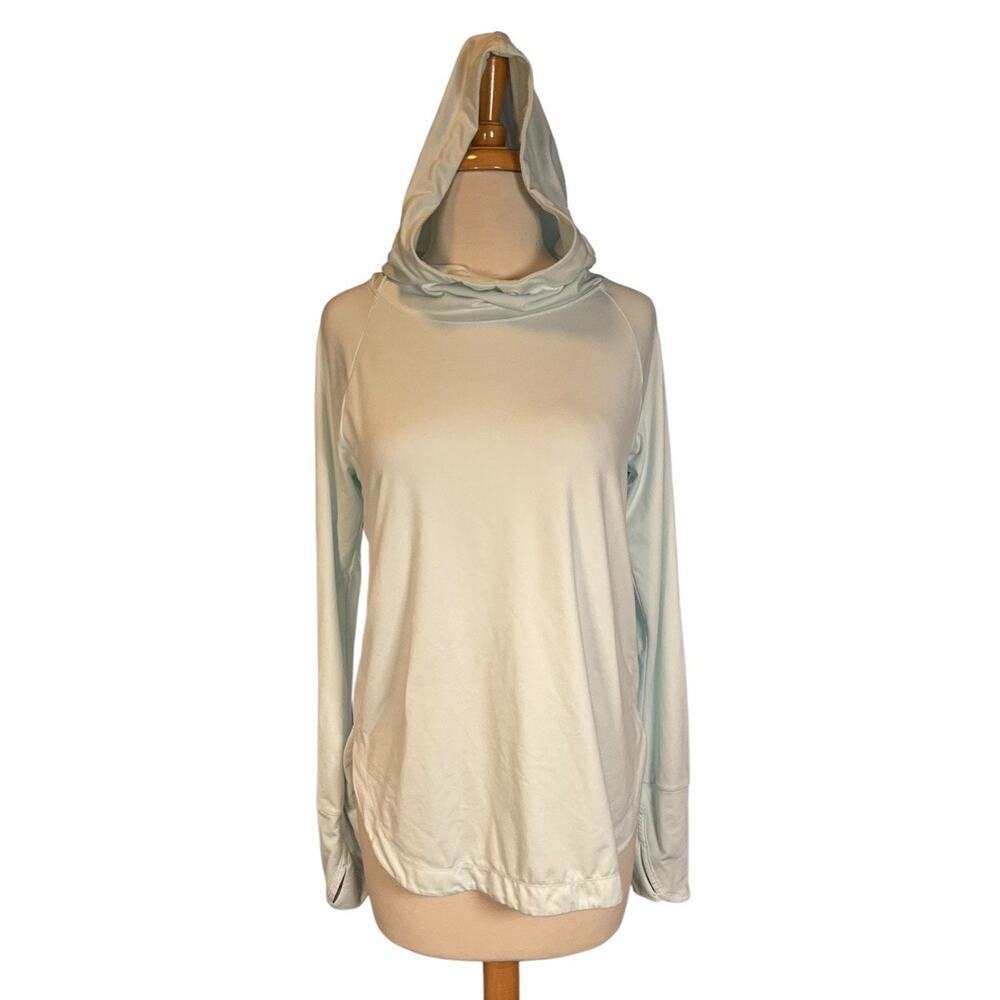 Athleta Hoodie S Light Blue Athleisure Yoga Activewear Minimalist Quiet Luxury
